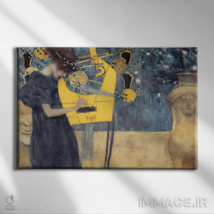 تابلو موسیقی ۱، ۱۸۹۵ اثر گوستاو کلیمت - نمای روبهرو روی دیوار