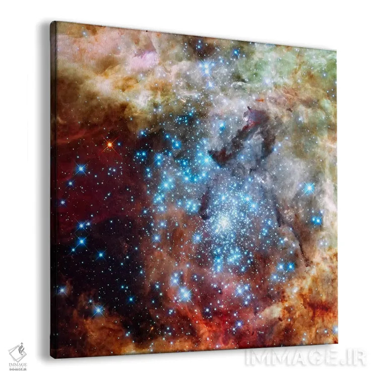 تابلو خوشه ستارهای در مسیر برخورد (تلسکوپ فضایی هابل) اثر ناسا (آژانس فضایی آمریکا) - نمای پرسپکتیو محصول