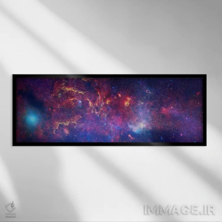 تابلو مرکز کهکشان راه شیری (چاندرا/هابل/اسپیتزر) اثر ناسا (آژانس فضایی آمریکا) - نمای قابدار مشکی