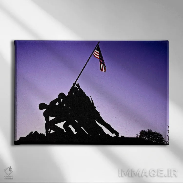 تابلو یادبود جنگ جهانی دوم ایوو جیما اثر هنرمند ناشناس - نمای روبهرو روی دیوار