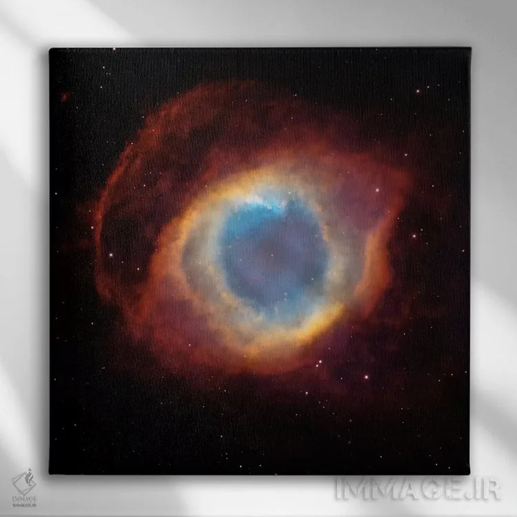 تابلو سحابی هلیکس (چشم خدا) (هابل) اثر ناسا (آژانس فضایی آمریکا) - نمای روبهرو روی دیوار