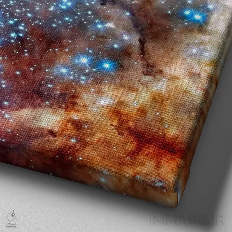 تابلو خوشه ستارهای در مسیر برخورد (تلسکوپ فضایی هابل) اثر ناسا (آژانس فضایی آمریکا) - نمای نزدیک بافت بوم