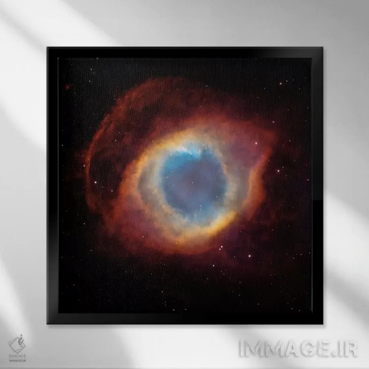 تابلو سحابی هلیکس (چشم خدا) (هابل) اثر ناسا (آژانس فضایی آمریکا) - نمای قابدار مشکی