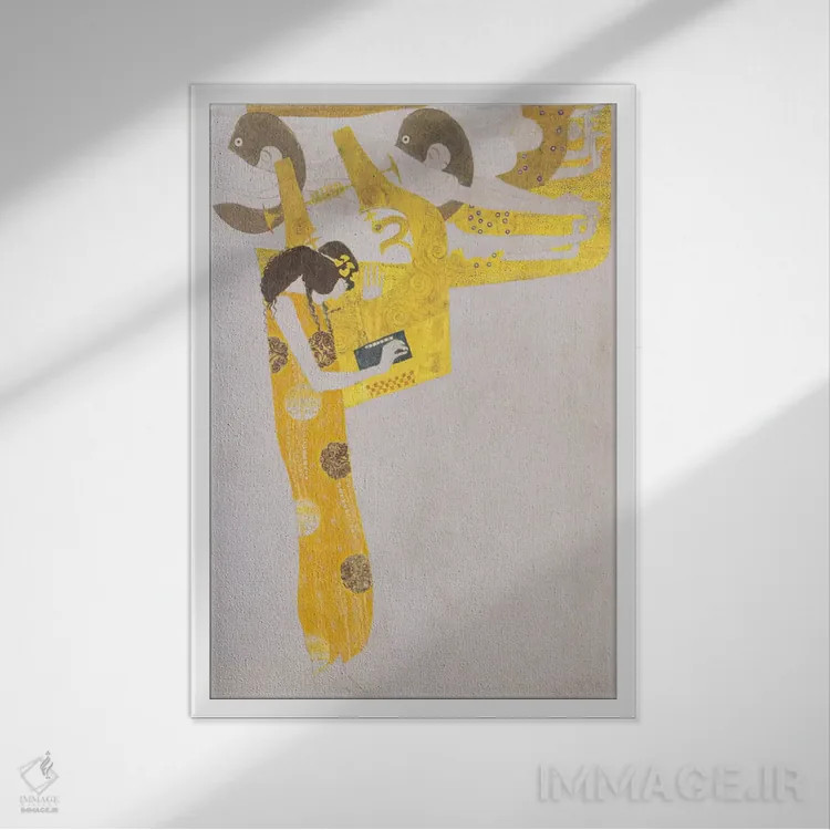 تابلو شعر، ۱۹۰۲ اثر گوستاو کلیمت - نمای قابدار سفید