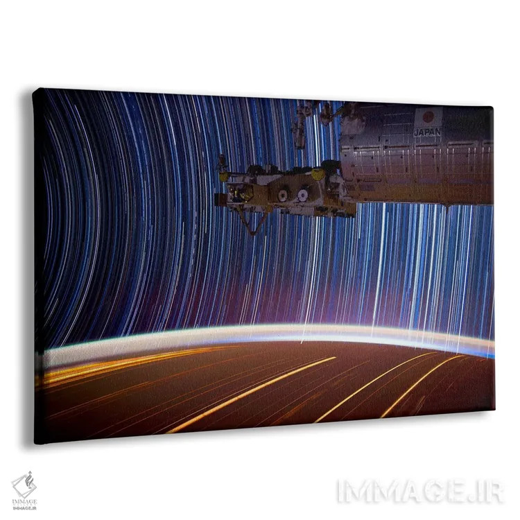 تابلو عکس با نوردهی طولانی از ستارهها در فضا اثر هنرمند ناشناس - نمای پرسپکتیو محصول