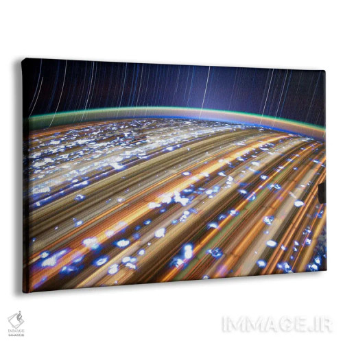 تابلو عکس نوردهی طولانی از ستارهها در فضا ۳ اثر هنرمند ناشناس - نمای پرسپکتیو محصول