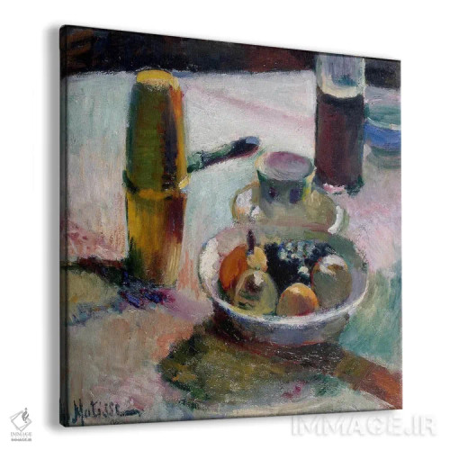 تابلو میوه و قوری قهوه اثر آنری ماتیس - نمای پرسپکتیو محصول