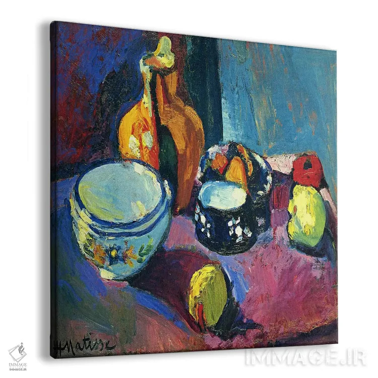 تابلو ظروف و میوه اثر آنری ماتیس - نمای پرسپکتیو محصول