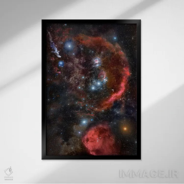 تابلو جبار شکارچی (تلسکوپ فضایی هابل) اثر ناسا (آژانس فضایی آمریکا) - نمای قابدار مشکی