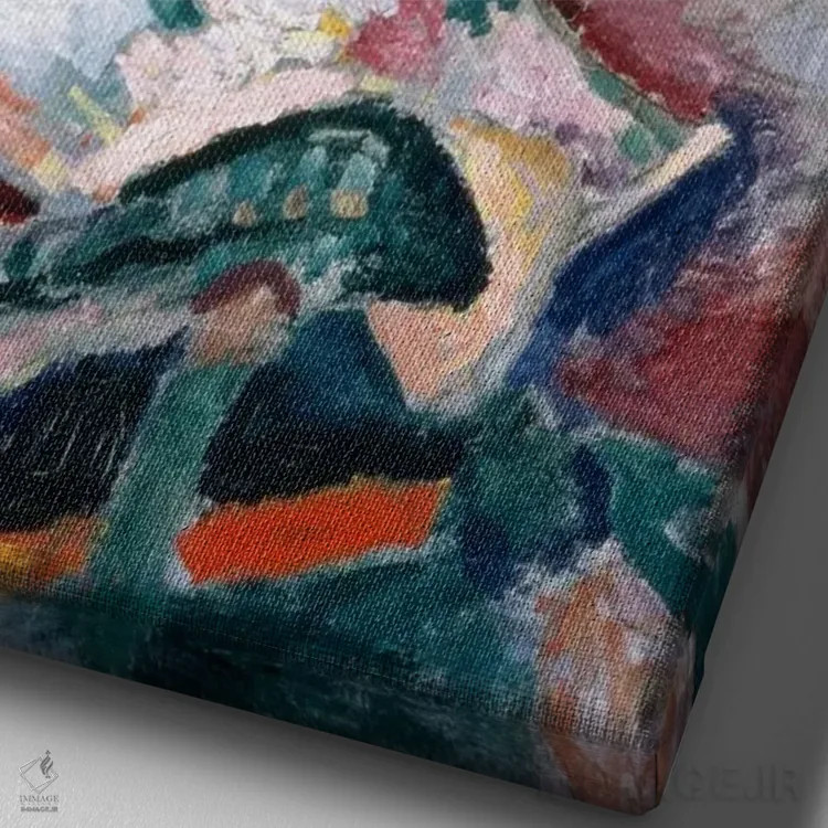 تابلو زن با کلاه (۱۹۰۵) اثر آنری ماتیس - نمای نزدیک بافت بوم