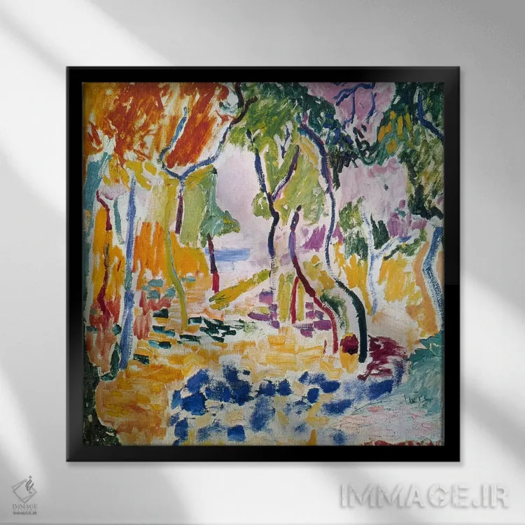 تابلو منظره نزدیک کولیور (مطالعهای برای لابونهور دو ویور)، ۱۹۰۵ اثر آنری ماتیس - نمای قابدار مشکی