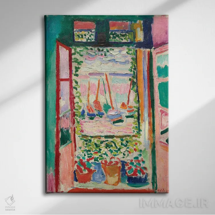 تابلو پنجره باز در کولیور (۱۹۰۵) اثر آنری ماتیس - نمای روبهرو روی دیوار