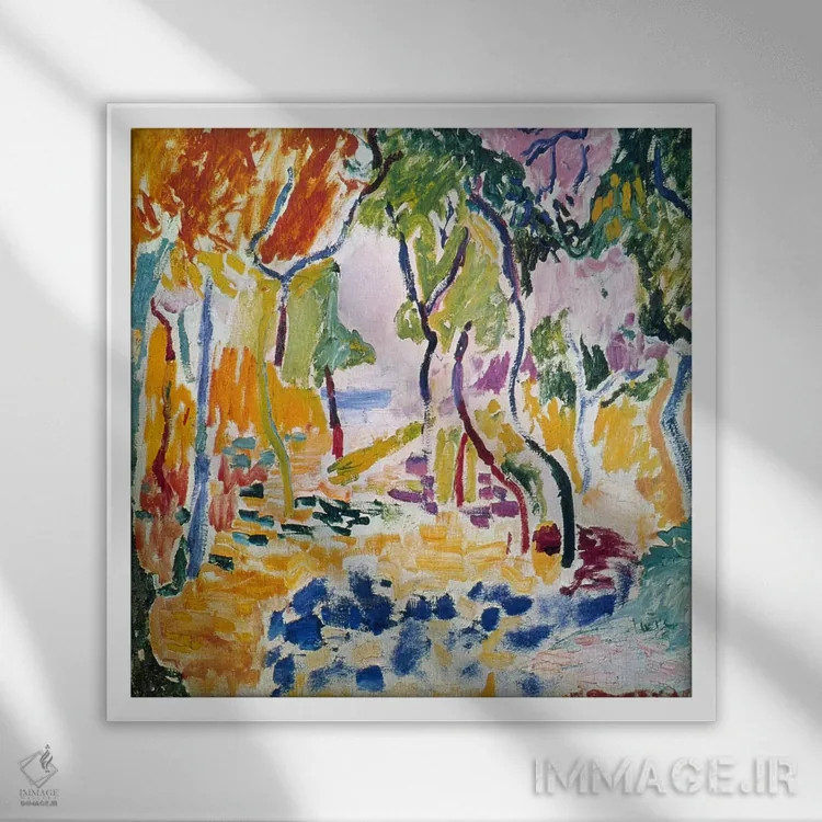 تابلو منظره نزدیک کولیور (مطالعهای برای لابونهور دو ویور)، ۱۹۰۵ اثر آنری ماتیس - نمای قابدار سفید