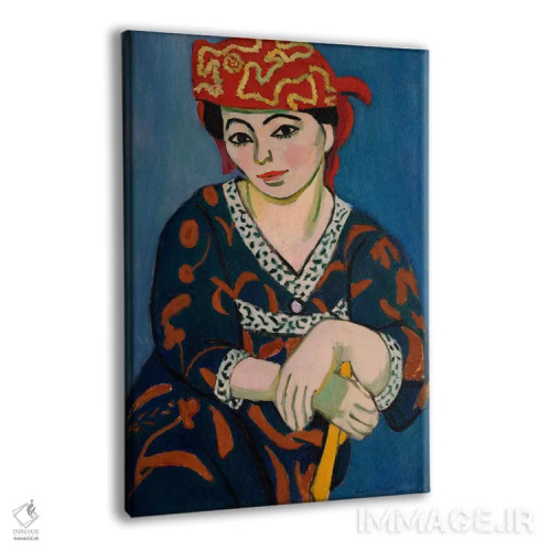 تابلو روسری مادراس قرمز (یا پوشش سر مادراس قرمز)، ۱۹۰۷ اثر آنری ماتیس - نمای پرسپکتیو محصول