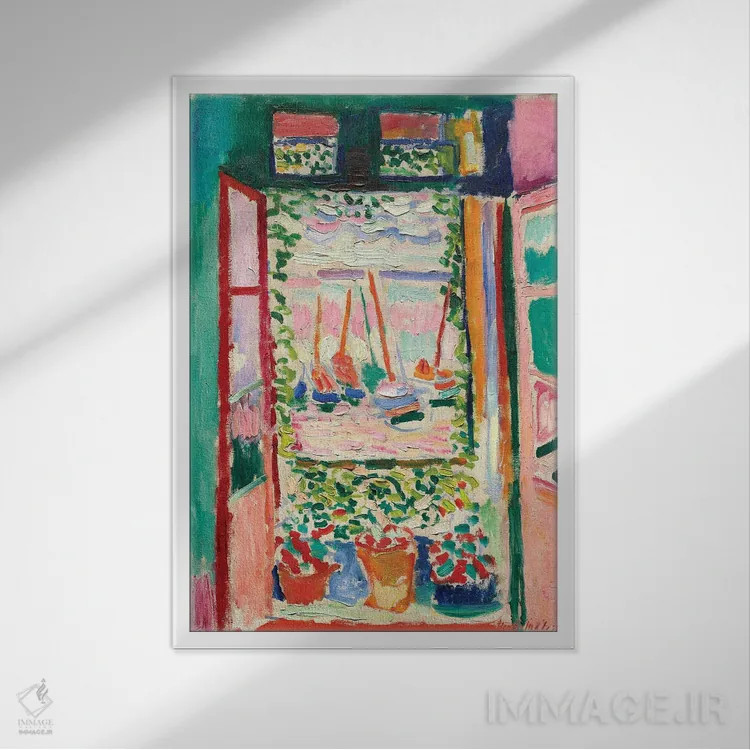 تابلو پنجره باز در کولیور (۱۹۰۵) اثر آنری ماتیس - نمای قابدار سفید