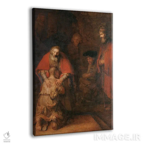 تابلو بازگشت پسر ولخرج، حدود ۱۶۶۸ اثر رمبرانت فان رَین (نقاش بزرگ هلندی) - نمای پرسپکتیو محصول