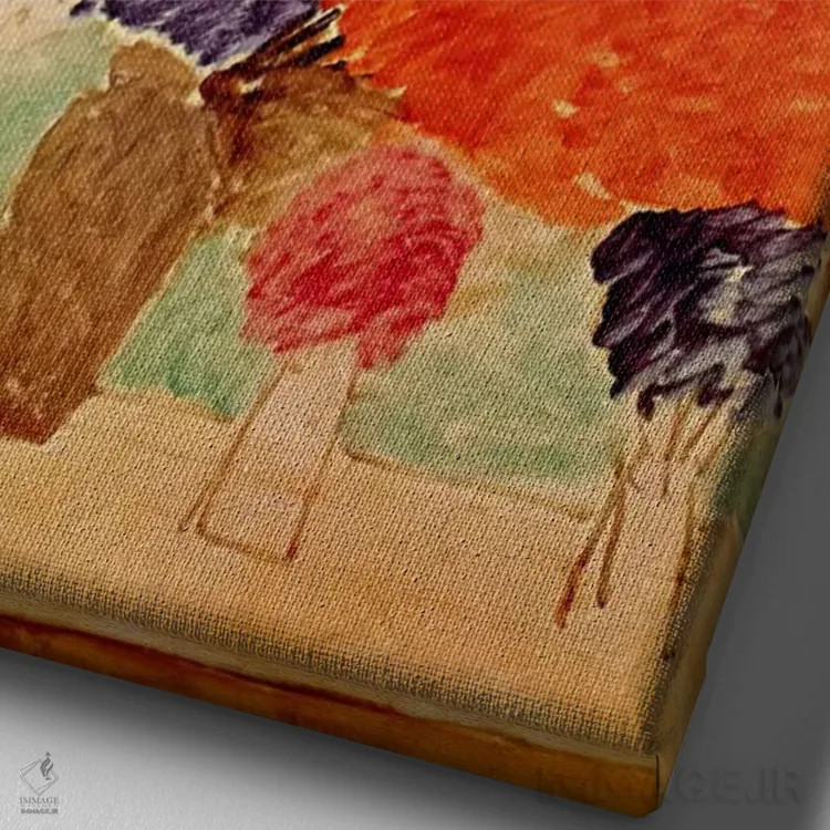 تابلو پنجرهای باز در طنجه (حدود ۱۹۱۲–۱۳) اثر آنری ماتیس - نمای نزدیک بافت بوم