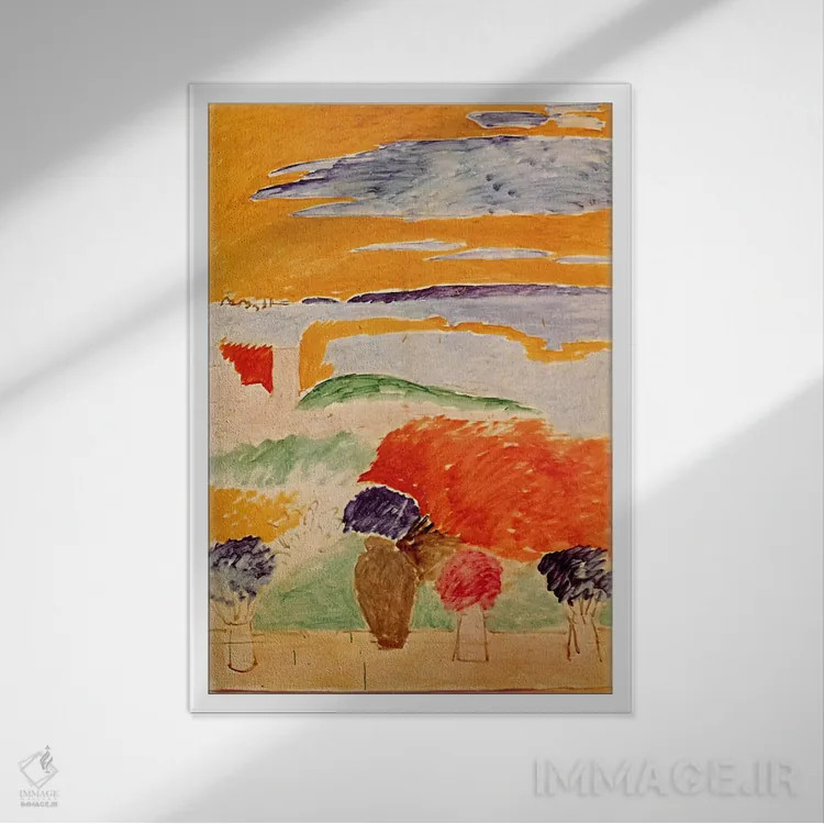 تابلو پنجرهای باز در طنجه (حدود ۱۹۱۲–۱۳) اثر آنری ماتیس - نمای قابدار سفید