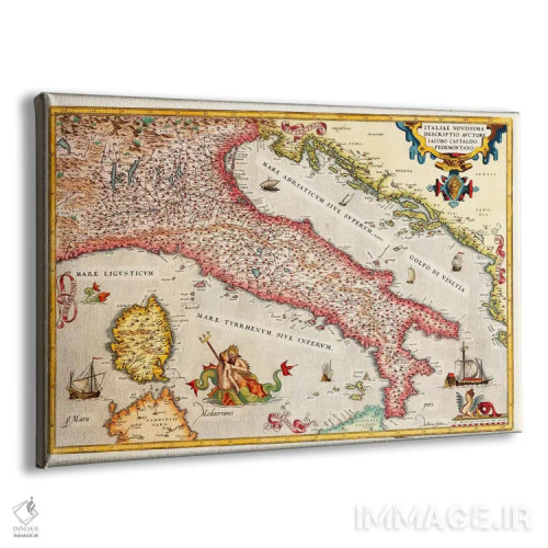 تابلو نقشه قدیمی ایتالیا اثر هنرمند ناشناس - نمای پرسپکتیو محصول