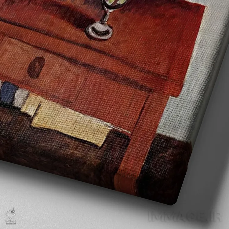 تابلو تنه گچی و دستهگل اثر آنری ماتیس - نمای نزدیک بافت بوم