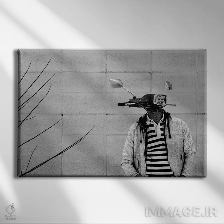 تابلو سر موتورگازی اثر هنرمند ناشناس - نمای روبهرو روی دیوار