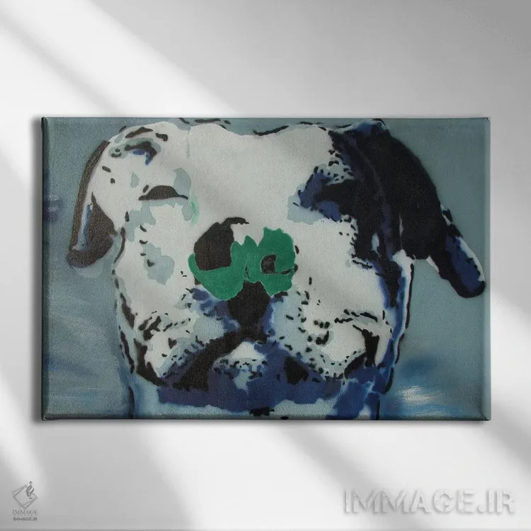 تابلو بهترین دوست انسان (سگ) اثر هنرمند ناشناس - نمای روبهرو روی دیوار