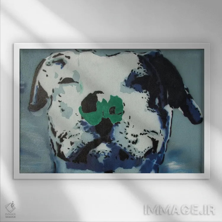 تابلو بهترین دوست انسان (سگ) اثر هنرمند ناشناس - نمای قابدار سفید