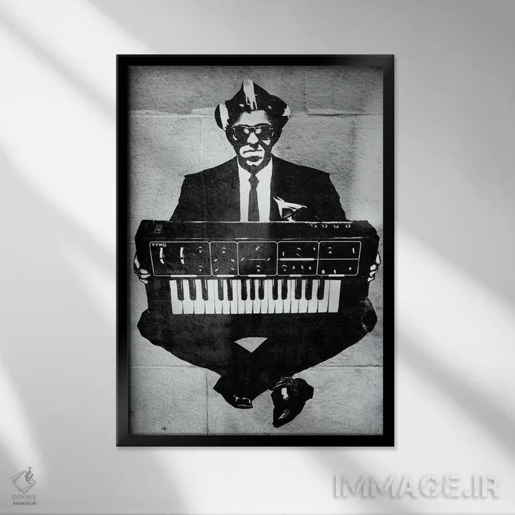 تابلو بیس خیابانی (سبک موسیقی) اثر هنرمند ناشناس - نمای قابدار مشکی