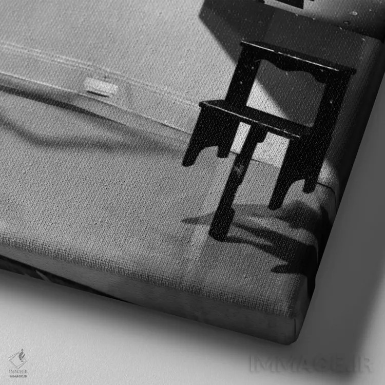 تابلو دالی اتومیکوس (عکس هنری معروف سالوادور دالی) اثر فیلیپ هالسمن - نمای نزدیک بافت بوم