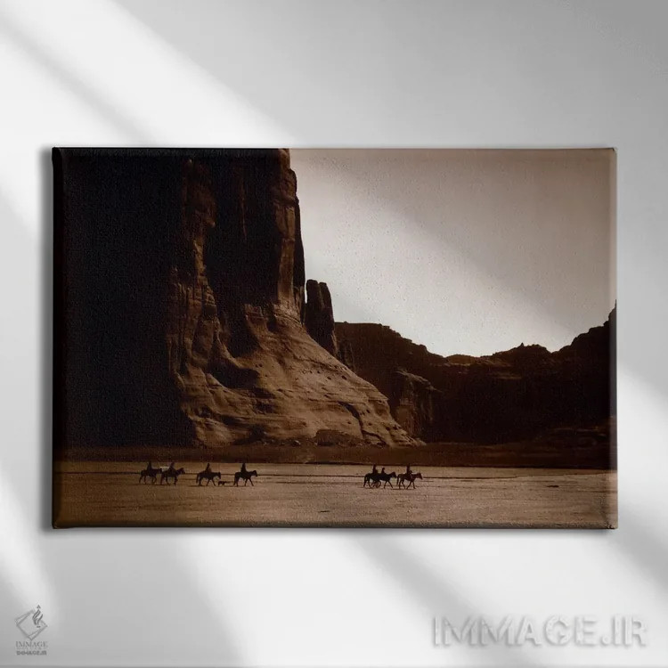تابلو دره شلی، ناواهو (آمریکا) اثر هنرمند ناشناس - نمای روبهرو روی دیوار