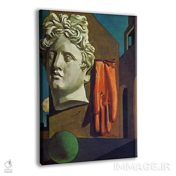 تابلو ترانه عشق اثر جورجو د کیریکو (نقاش ایتالیایی متافیزیک) - نمای پرسپکتیو محصول