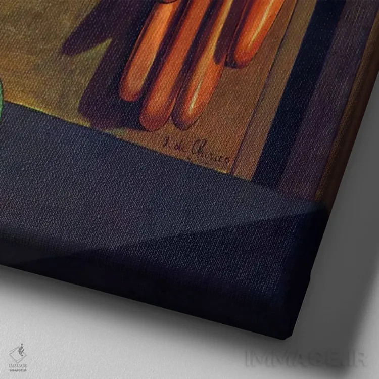 تابلو ترانه عشق اثر جورجو د کیریکو (نقاش ایتالیایی متافیزیک) - نمای نزدیک بافت بوم