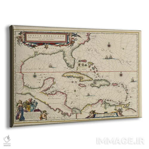 تابلو آمریکای مرکزی و هند غربی، ۱۶۳۵ اثر هنرمند ناشناس - نمای پرسپکتیو محصول