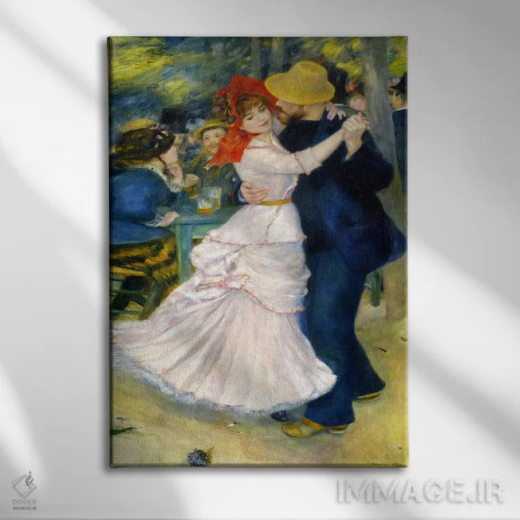 تابلو رقص در بوگیوال اثر پیر-اوگوست رنوار - نمای روبهرو روی دیوار
