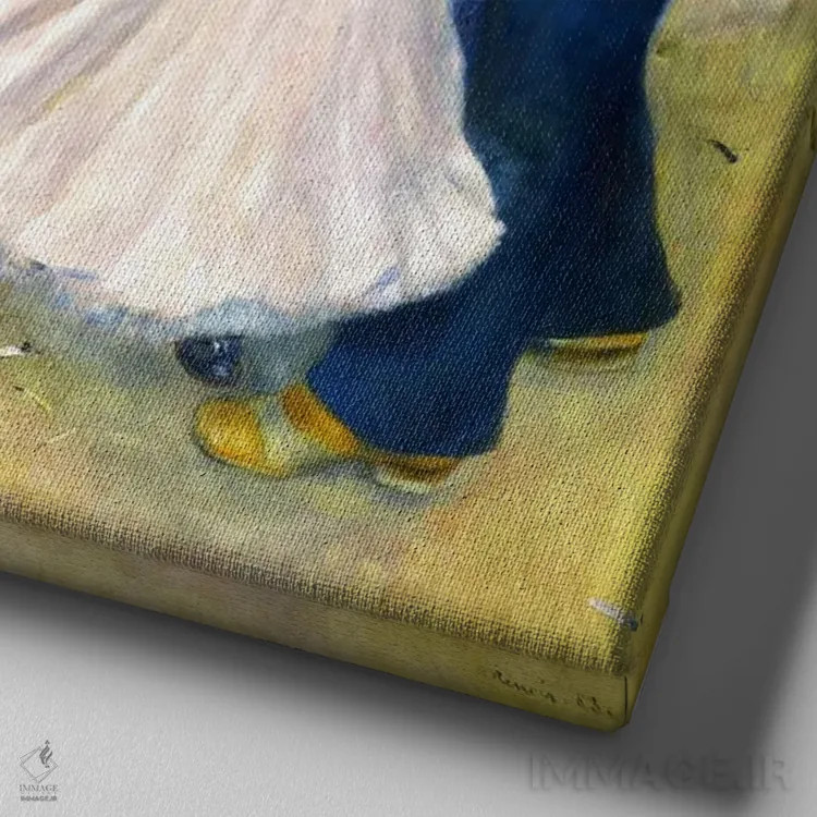 تابلو رقص در بوگیوال اثر پیر-اوگوست رنوار - نمای نزدیک بافت بوم