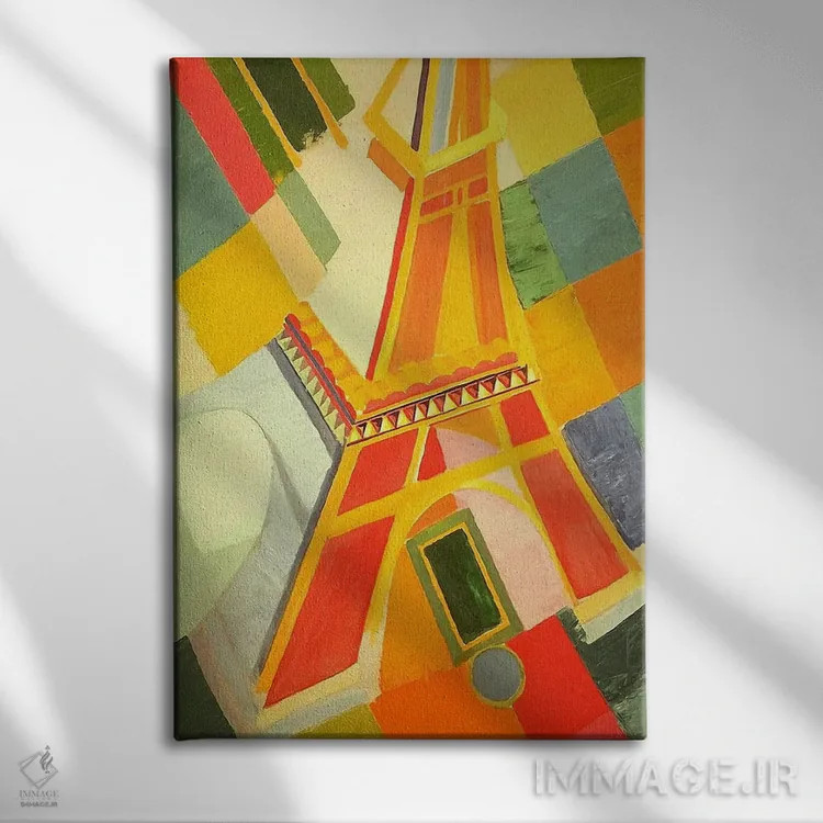 تابلو برج ایفل اثر رابرت دولونه (نقاش فرانسوی) - نمای روبهرو روی دیوار