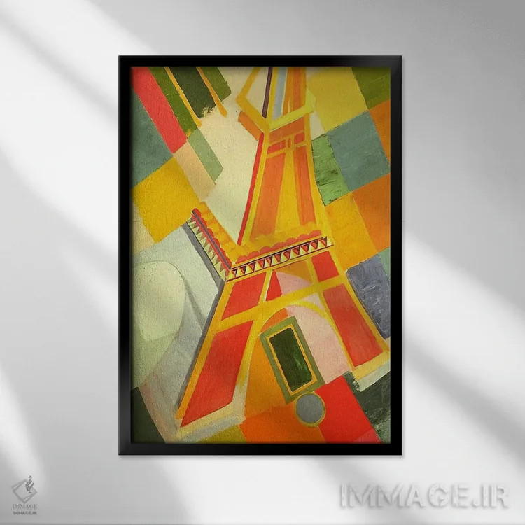 تابلو برج ایفل اثر رابرت دولونه (نقاش فرانسوی) - نمای قابدار مشکی