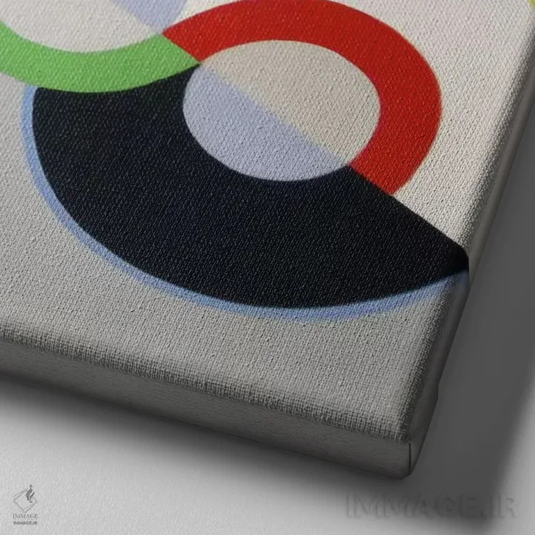 تابلو ریتم بی پایان اثر رابرت دولونه (نقاش فرانسوی) - نمای نزدیک بافت بوم