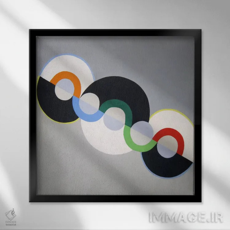 تابلو ریتم بی پایان اثر رابرت دولونه (نقاش فرانسوی) - نمای قابدار مشکی