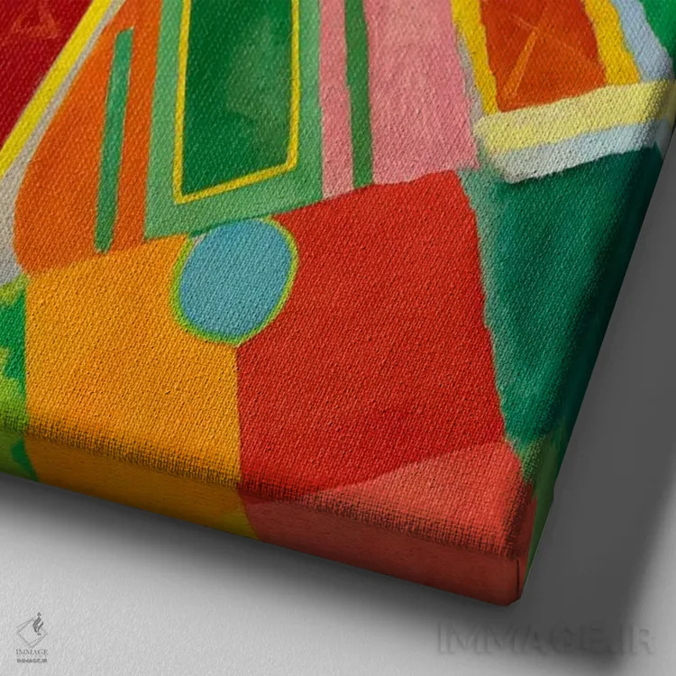 تابلو برج ایفل اثر رابرت دولونه (نقاش فرانسوی) - نمای نزدیک بافت بوم