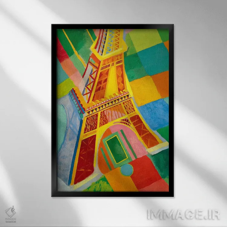 تابلو برج ایفل اثر رابرت دولونه (نقاش فرانسوی) - نمای قابدار مشکی