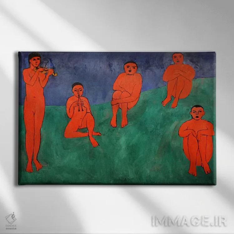 تابلو موسیقی اثر آنری ماتیس - نمای روبهرو روی دیوار