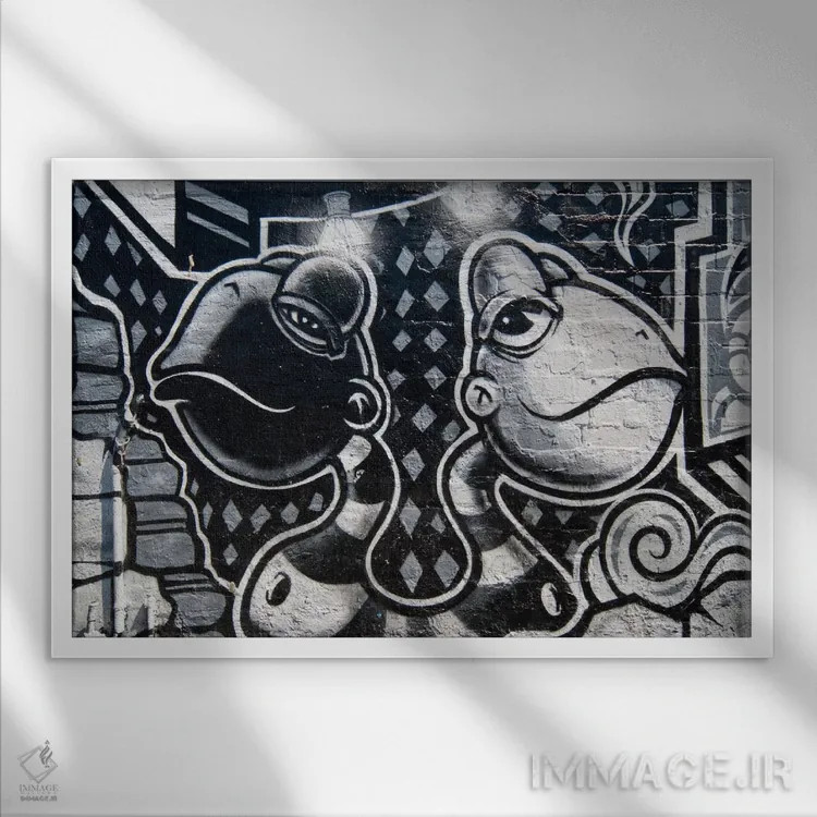 تابلو دو سر بهتر از یکی است اثر هنرمند ناشناس - نمای قابدار سفید