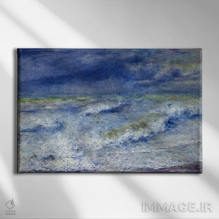 تابلو موج ۱۸۷۹ (عنوان فرانسوی) اثر پیر-اوگوست رنوار - نمای روبهرو روی دیوار