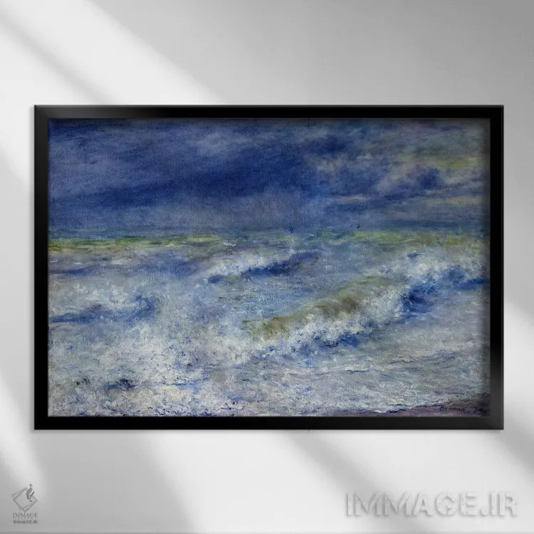 تابلو موج ۱۸۷۹ (عنوان فرانسوی) اثر پیر-اوگوست رنوار - نمای قابدار مشکی