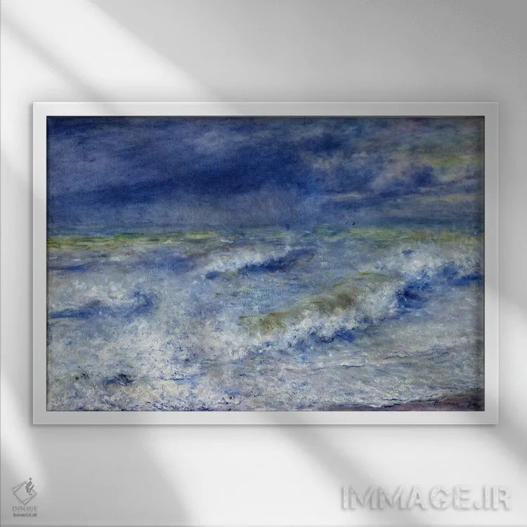 تابلو موج ۱۸۷۹ (عنوان فرانسوی) اثر پیر-اوگوست رنوار - نمای قابدار سفید