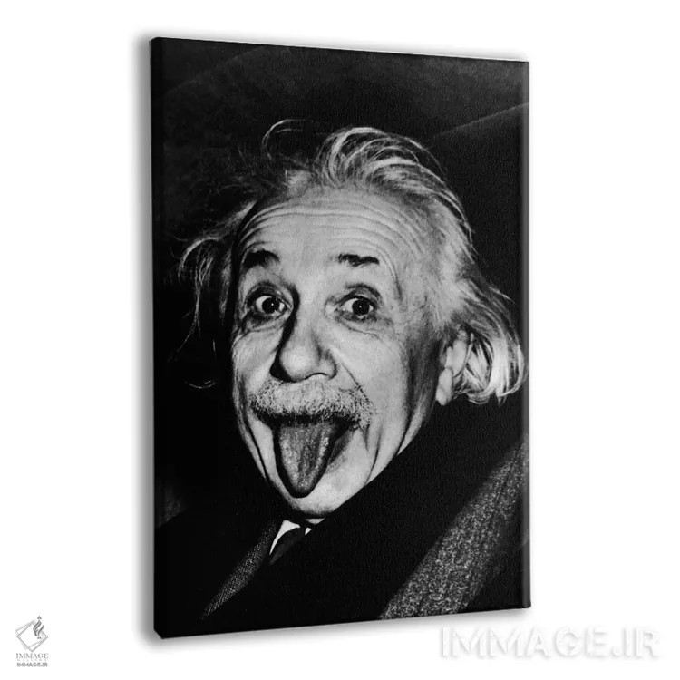 تابلو آلبرت اینشتین، زبان را بیرون آورده اثر آرتور ساس (عکاس) - نمای پرسپکتیو محصول