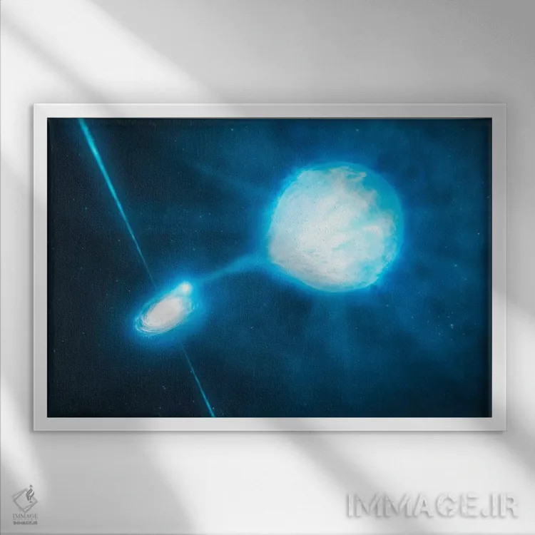 تابلو سیاهچاله با جرم ستارهای (NGC 300 X-1) اثر رصدخانه جنوبی اروپا (ESO) (سازمان نجومی) - نمای قابدار سفید