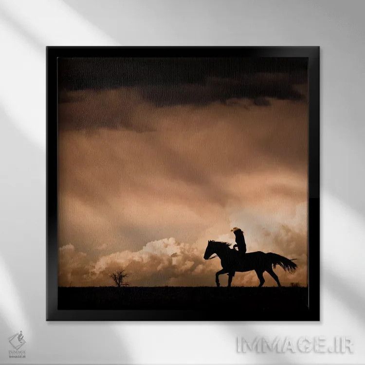 تابلو در دل طوفان راندن شماره ۲ اثر دن بالارد - نمای قابدار مشکی