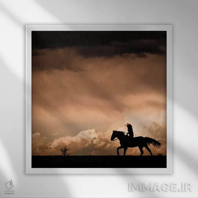 تابلو در دل طوفان راندن شماره ۲ اثر دن بالارد - نمای قابدار سفید